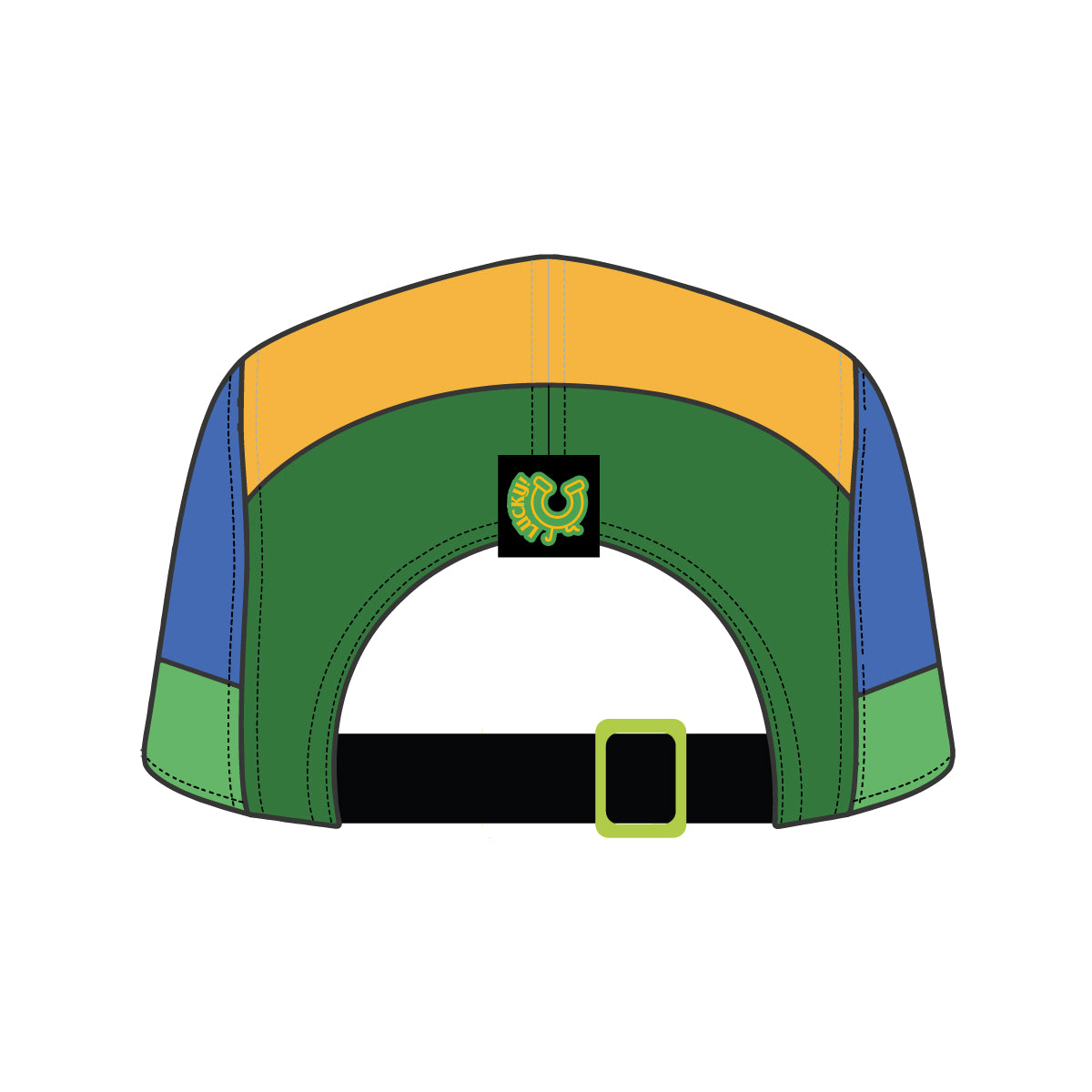 Shamrock Run Performance Hat, Gold/Blue/White/Green