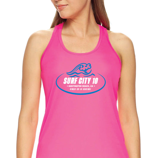 Surf City 10 Performance Tank, Pink