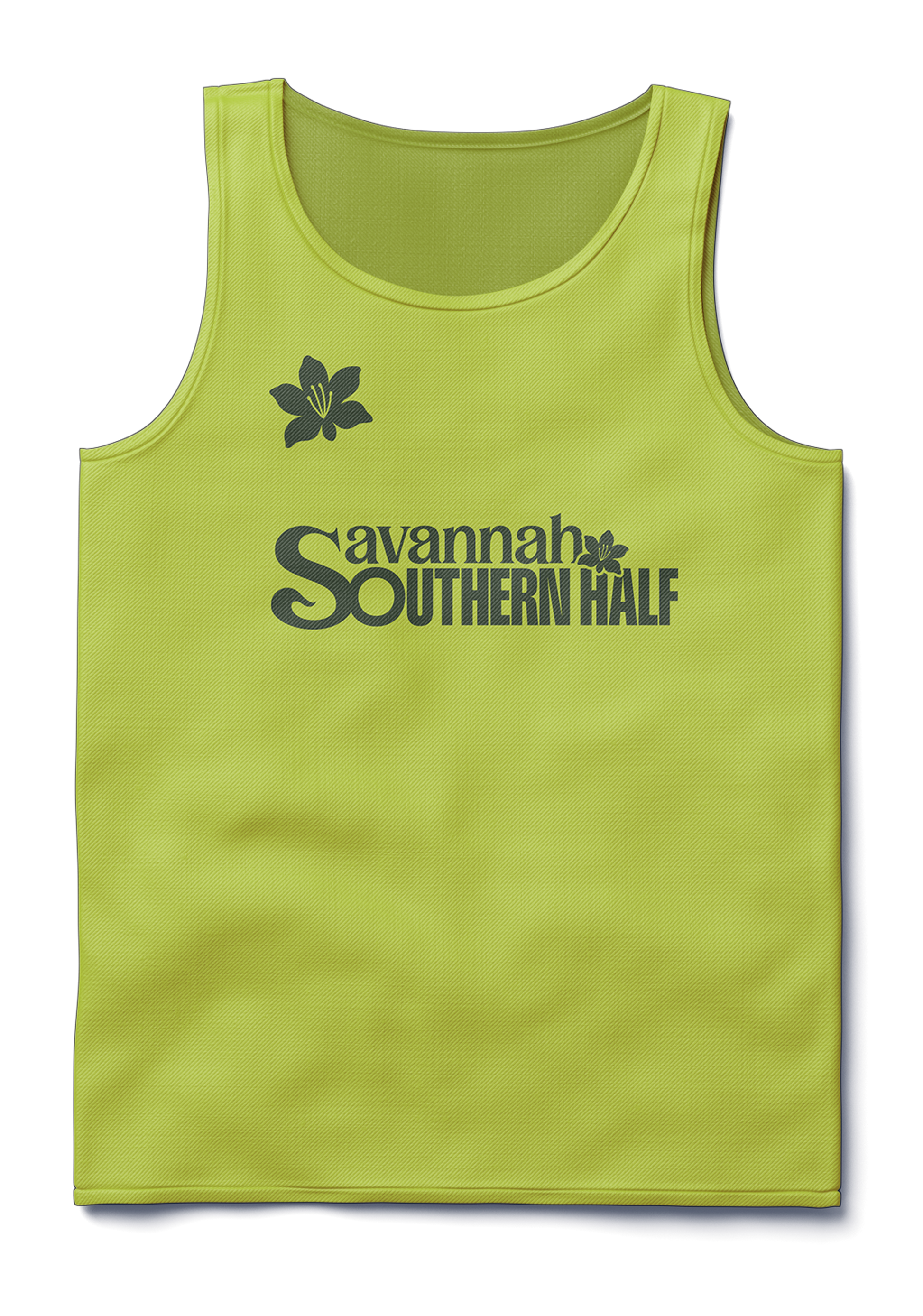 Green tank top with 'Savannah Southern Half' logo