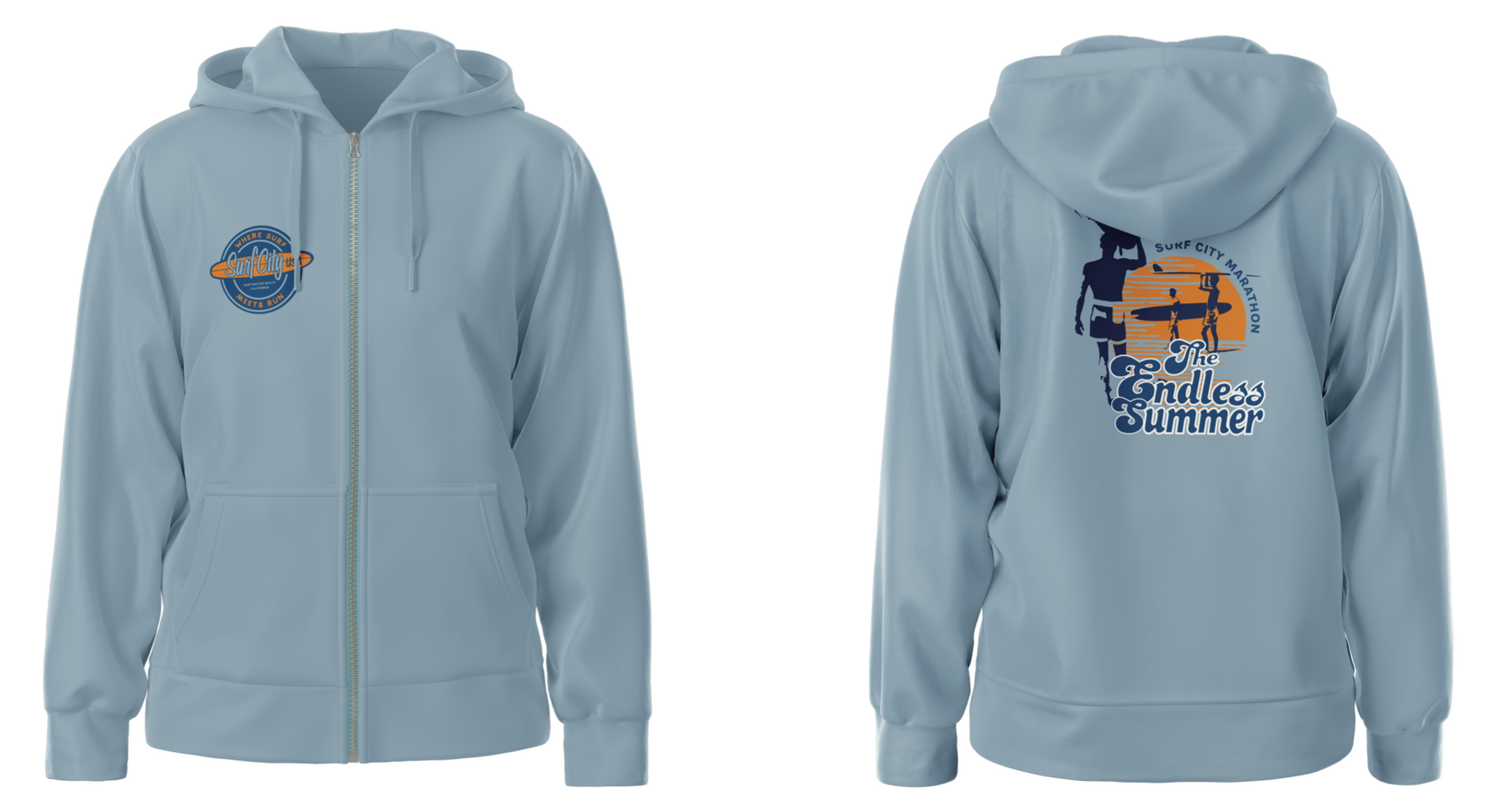 Surf City Marathon Endless Summer Zip Hoodie – Motiv Running Shop