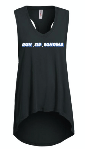 Napa to Sonoma Women's Long Performance Tank - Black